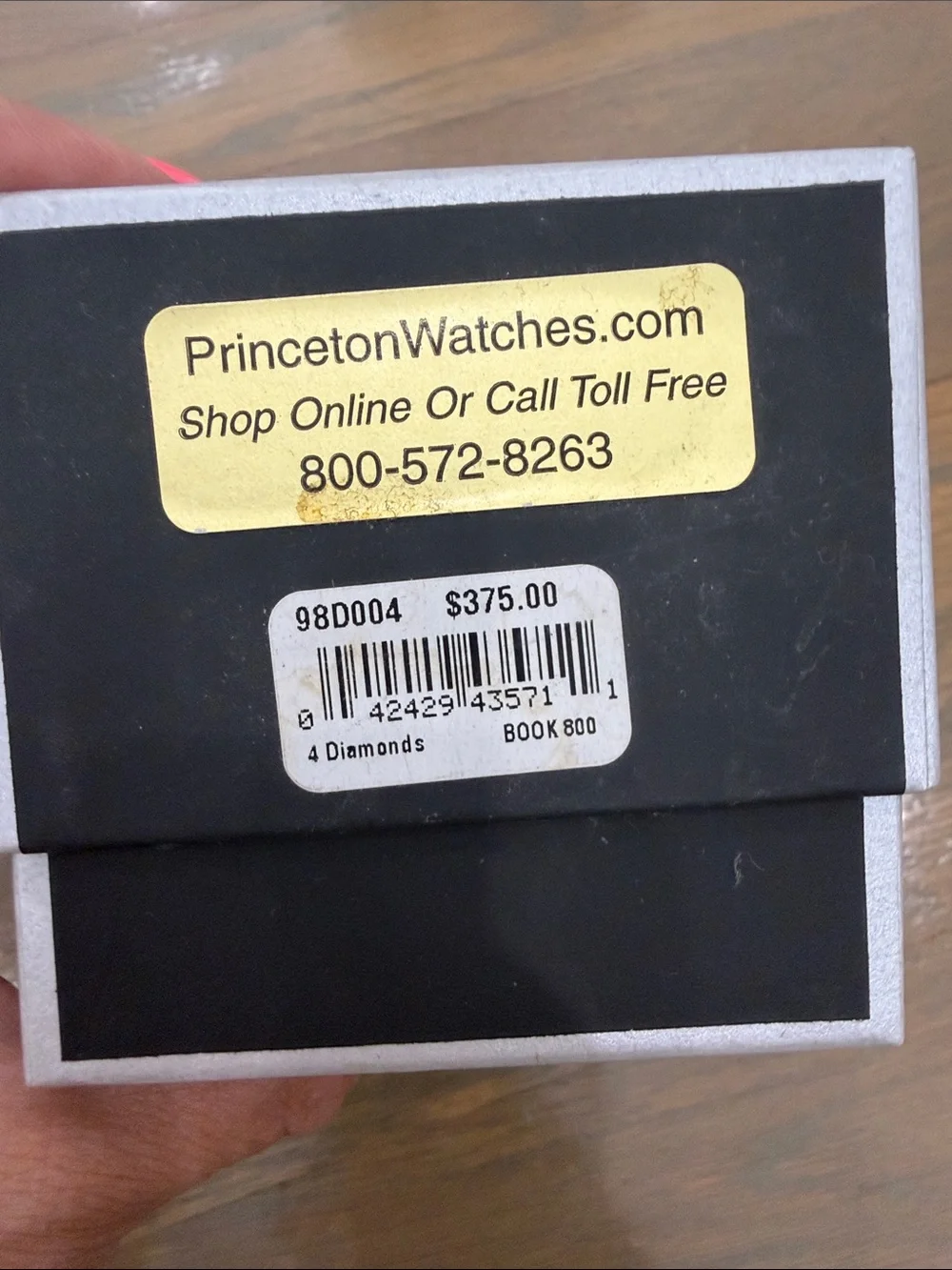 Men's Bulova Diamond Accent Two-Tone Black & Gold Rectangular Dial (98D004) NWT